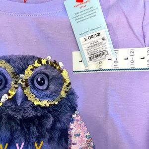 Cat & Jack Shy Lavender kids (Large 10-12) Owl